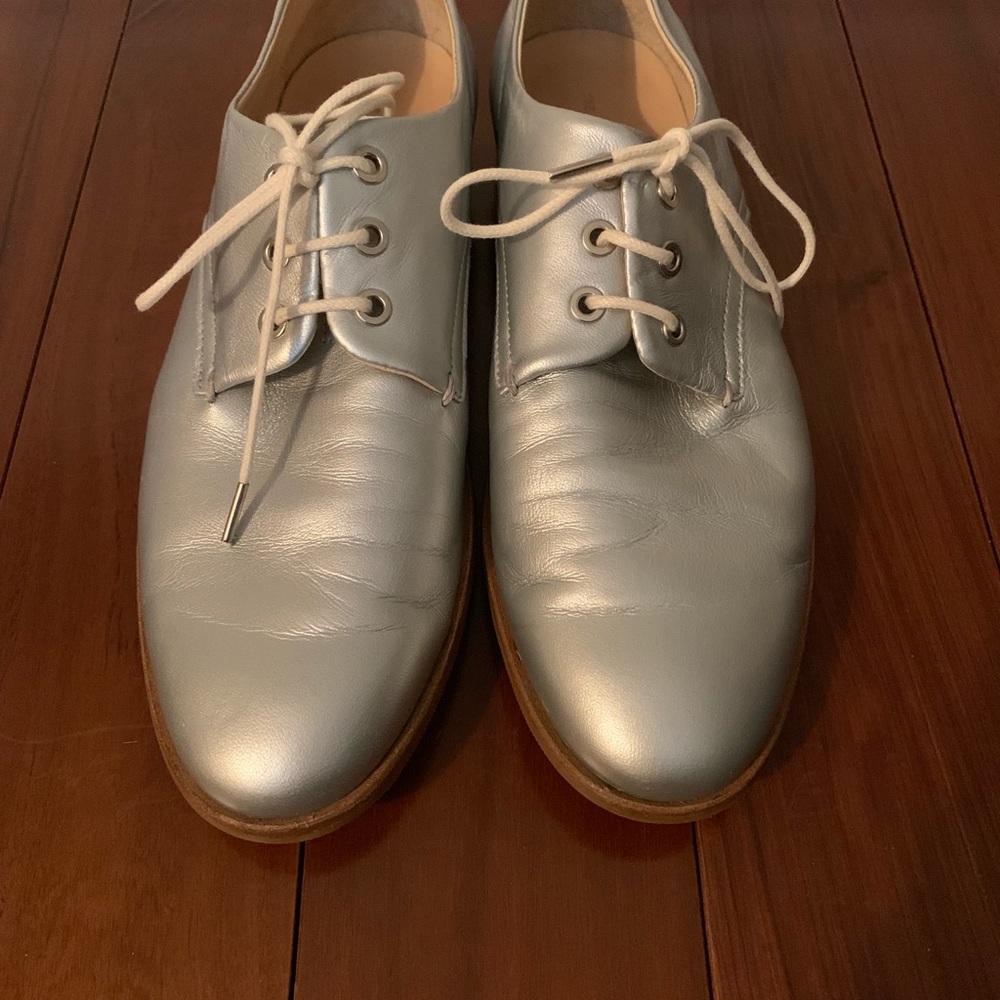 Rag and Bone silver audrey lace up oxford sz 38.5